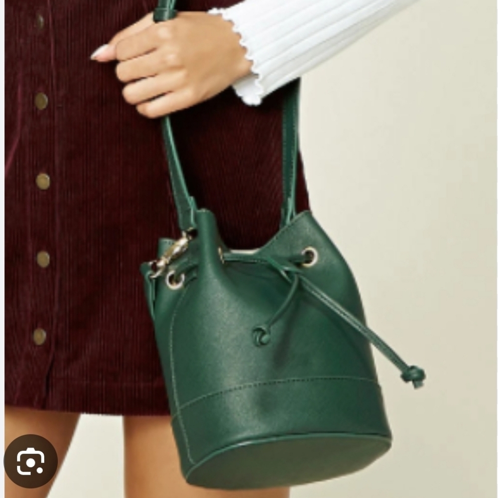 Green Leather Bucket Bag